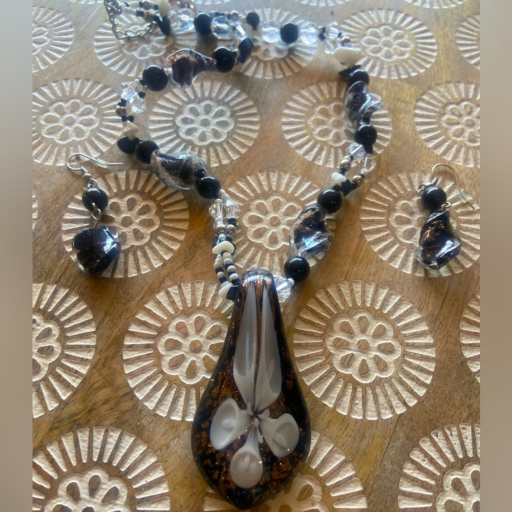 Murano Art glass necklace set